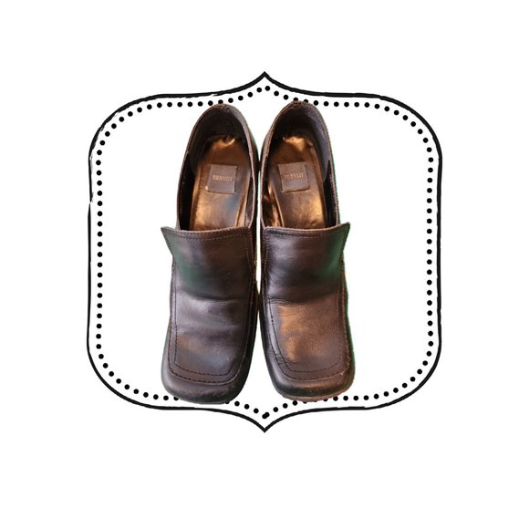 Transit black leather heeled loafers - Picture 1 of 7